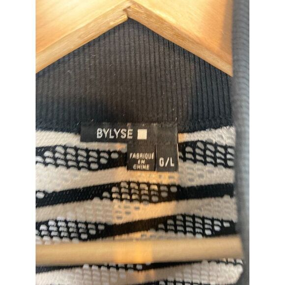 Bylyse Women's Open Front Zip Cardigan Black & Beige Size L - Picture 7 of 10